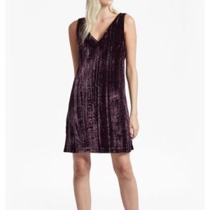 French Connection Velvet V Purple Mini Dress